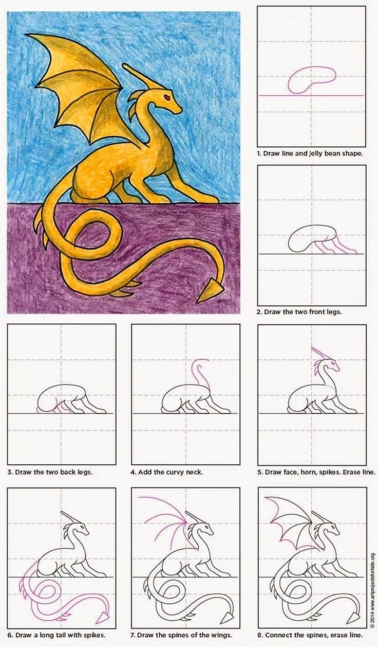 Поэтапное рисование дракона