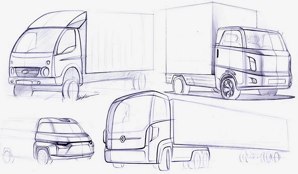 Поэтапное рисование грузовика