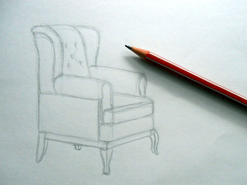 Поэтапное рисование кресла