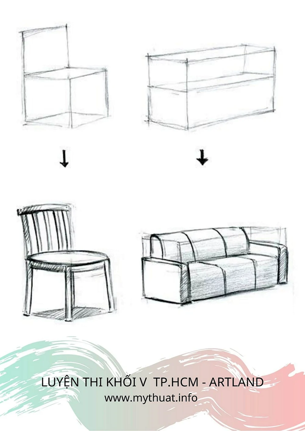 Поэтапное рисование мебели