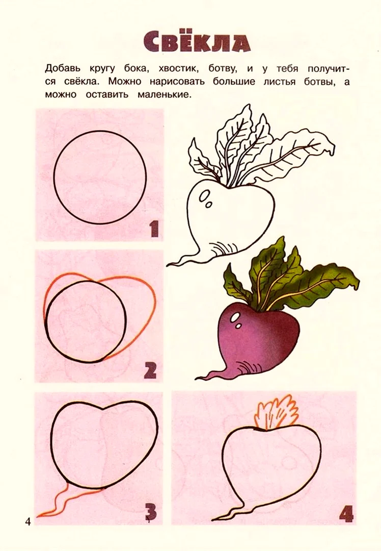 Поэтапное рисование овощей