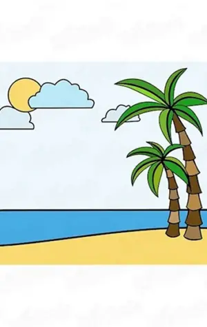 Поэтапное рисование пальмы