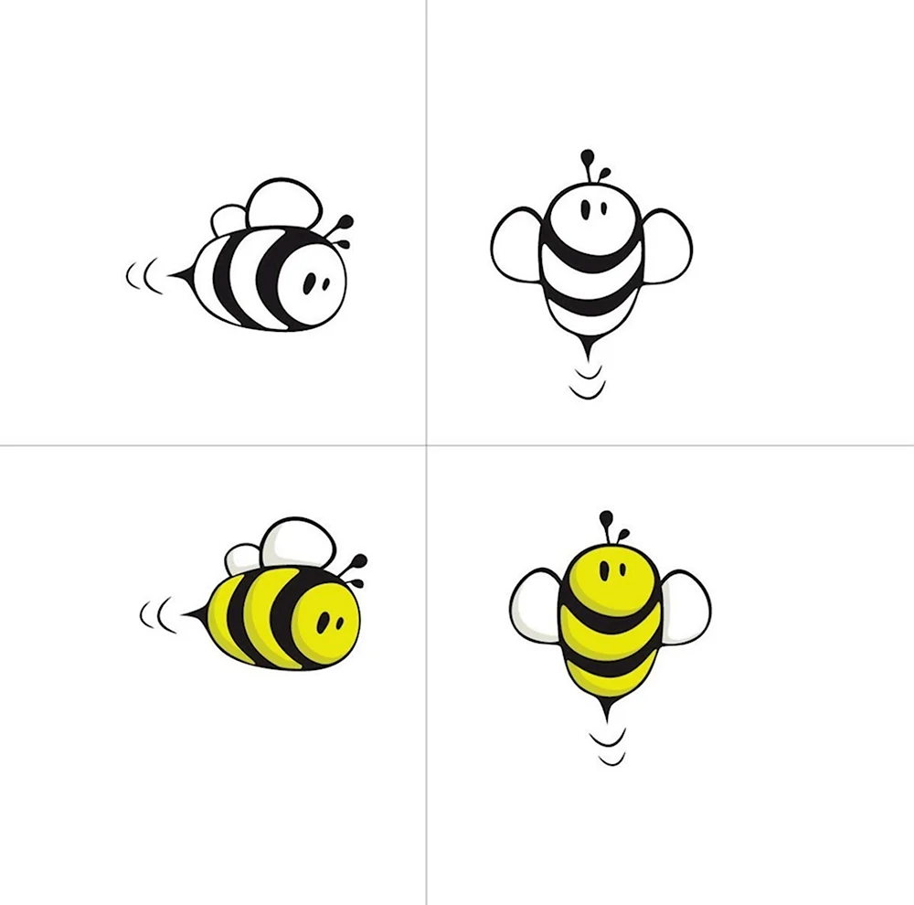 Поэтапное рисование пчелки