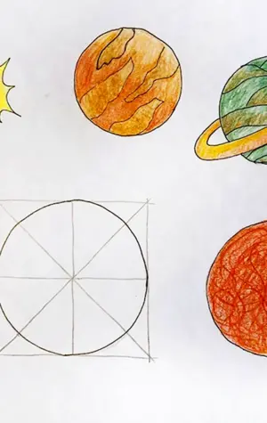 Поэтапное рисование планет для детей