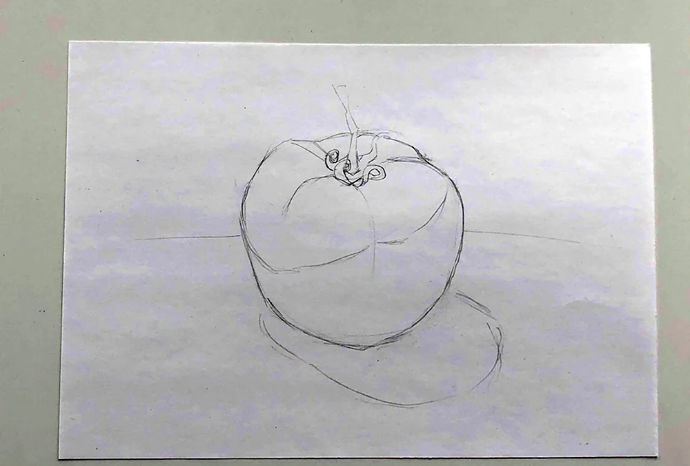 Поэтапное рисование помидора