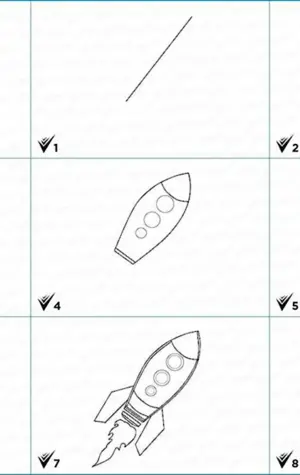 Поэтапное рисование ракеты