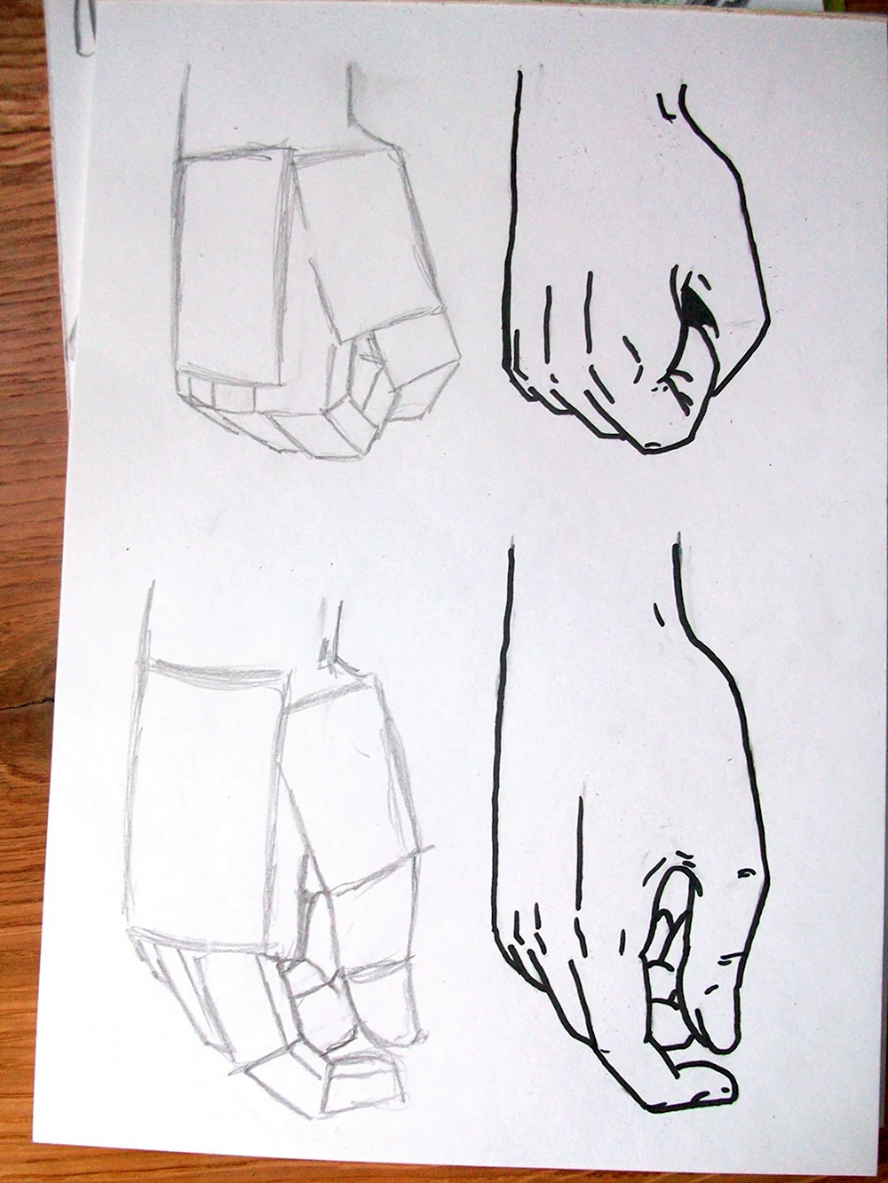 Поэтапное рисование рук