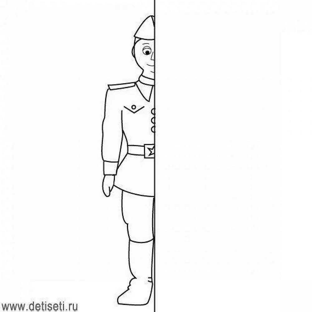 Поэтапное рисование солдата