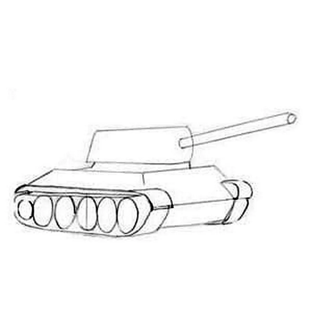 Поэтапное рисование танка 1 класс