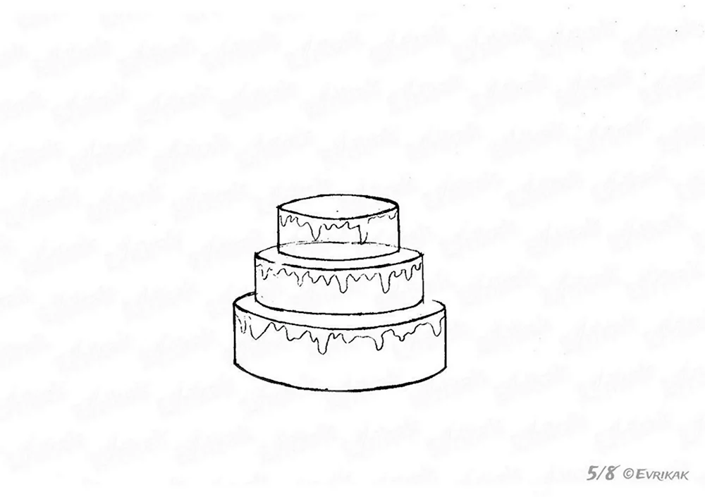 Поэтапное рисование торта для детей