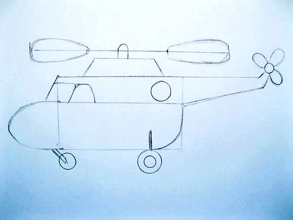 Поэтапное рисование военного вертолета