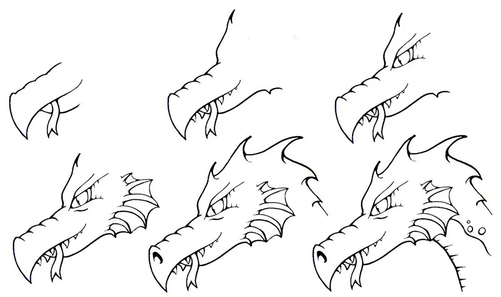 Поэтапный рисунок дракона