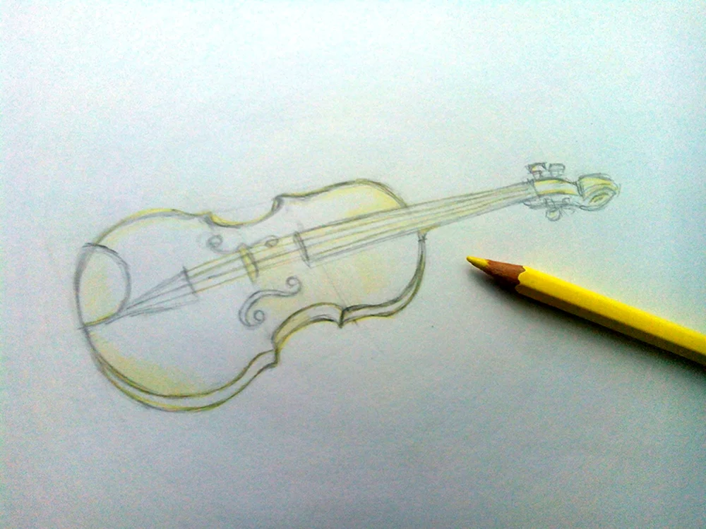 Поэтапный рисунок скрипки