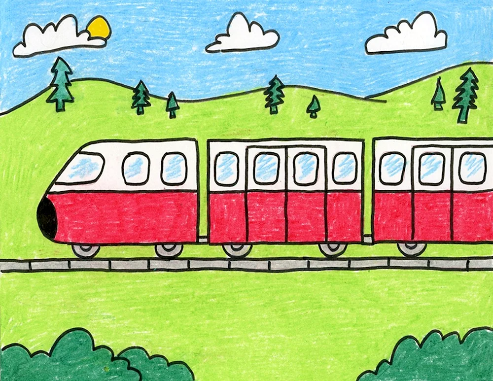 Поезд рисунок