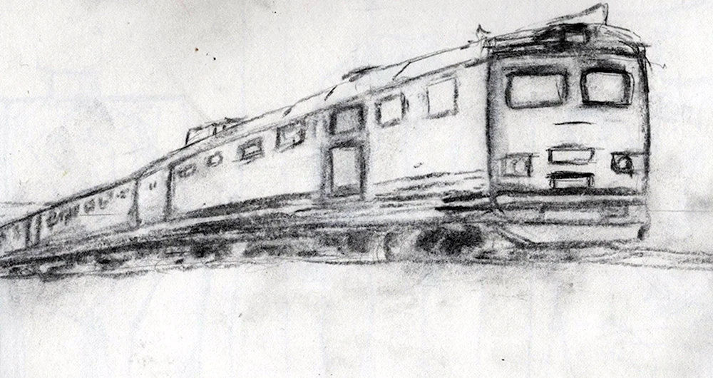 Поезд зарисовка