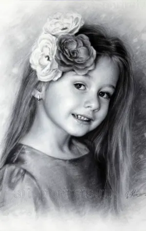 Портрет девочки карандашом