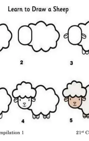 Пошаговое рисование овечки