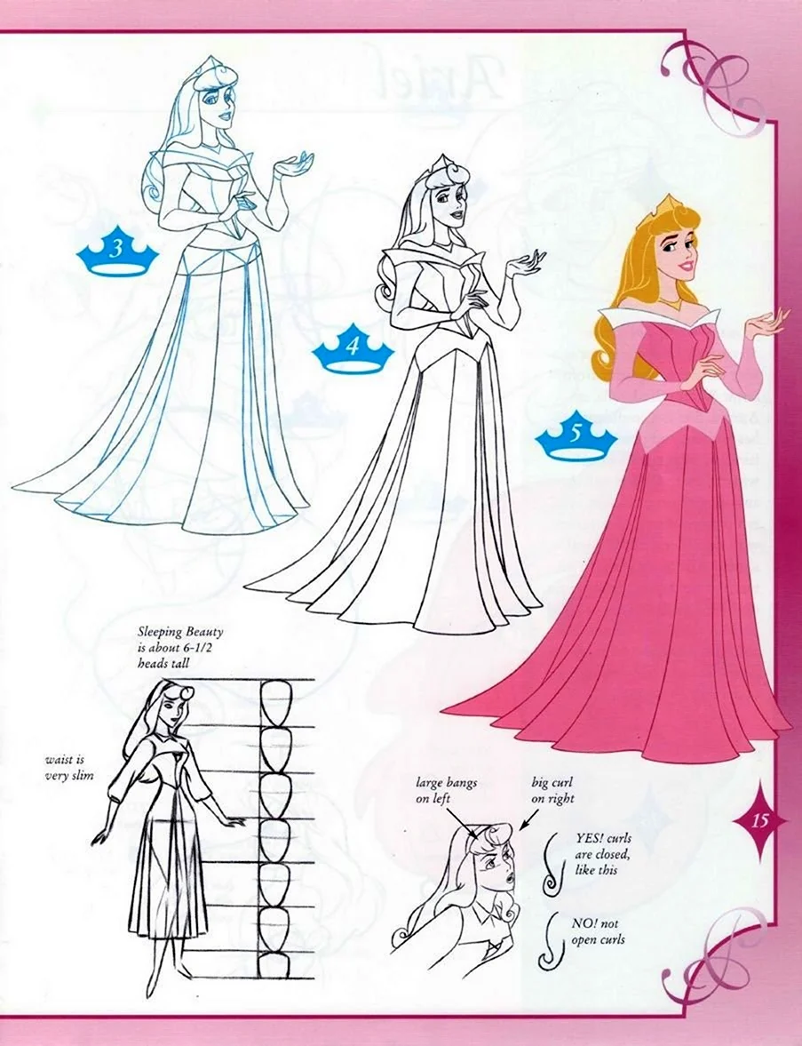 Пошаговое рисование принцессы
