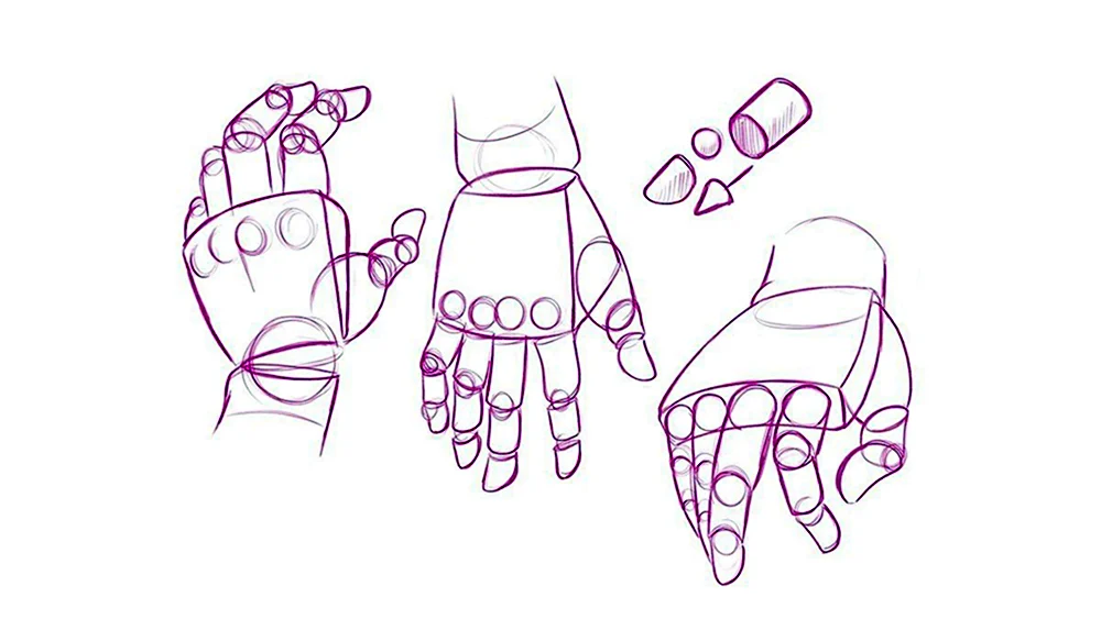 Пошаговое рисование рук