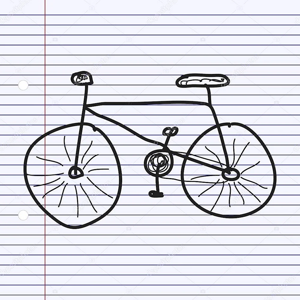 Постепенное рисование велосипеда