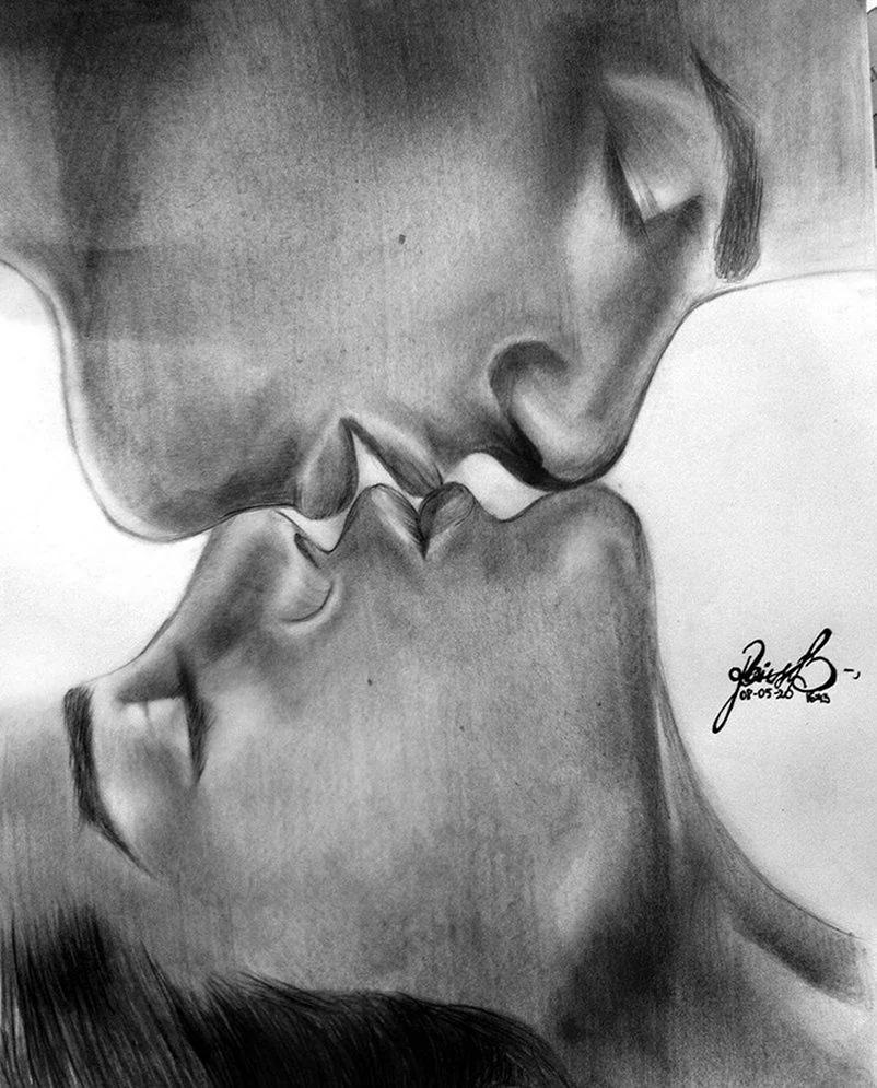 Поцелуй рисунок