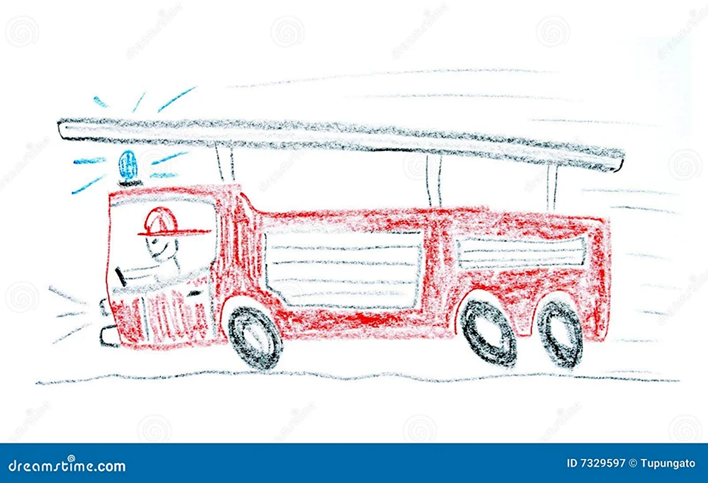 Пожарная машина схема рисования для детей