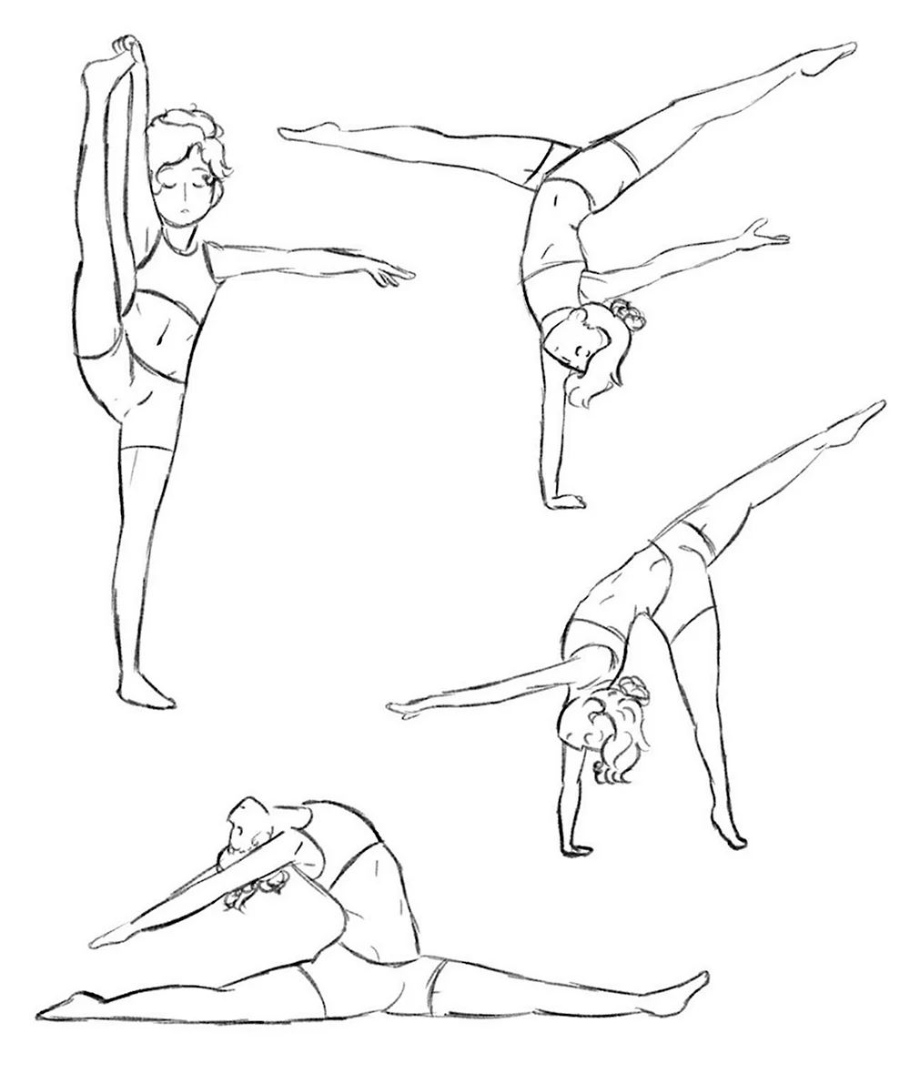 Позы для рисования гимнастика