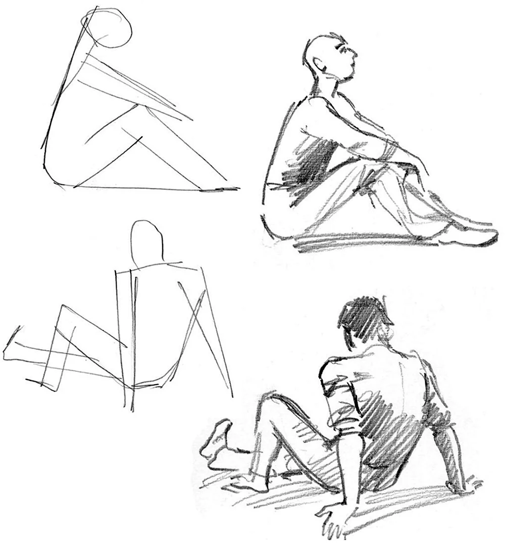 Позы для рисования сидя