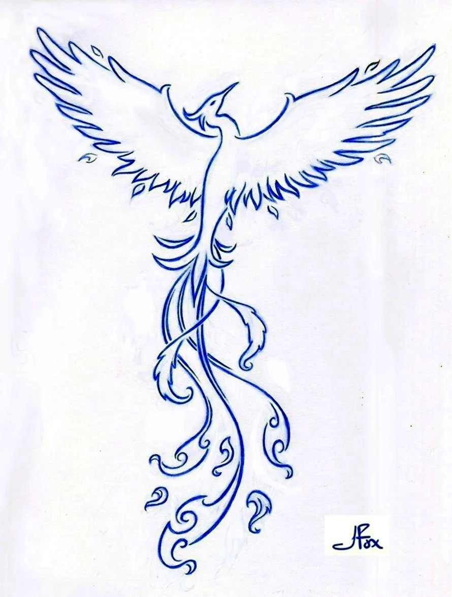 Птица Феникс рисунок