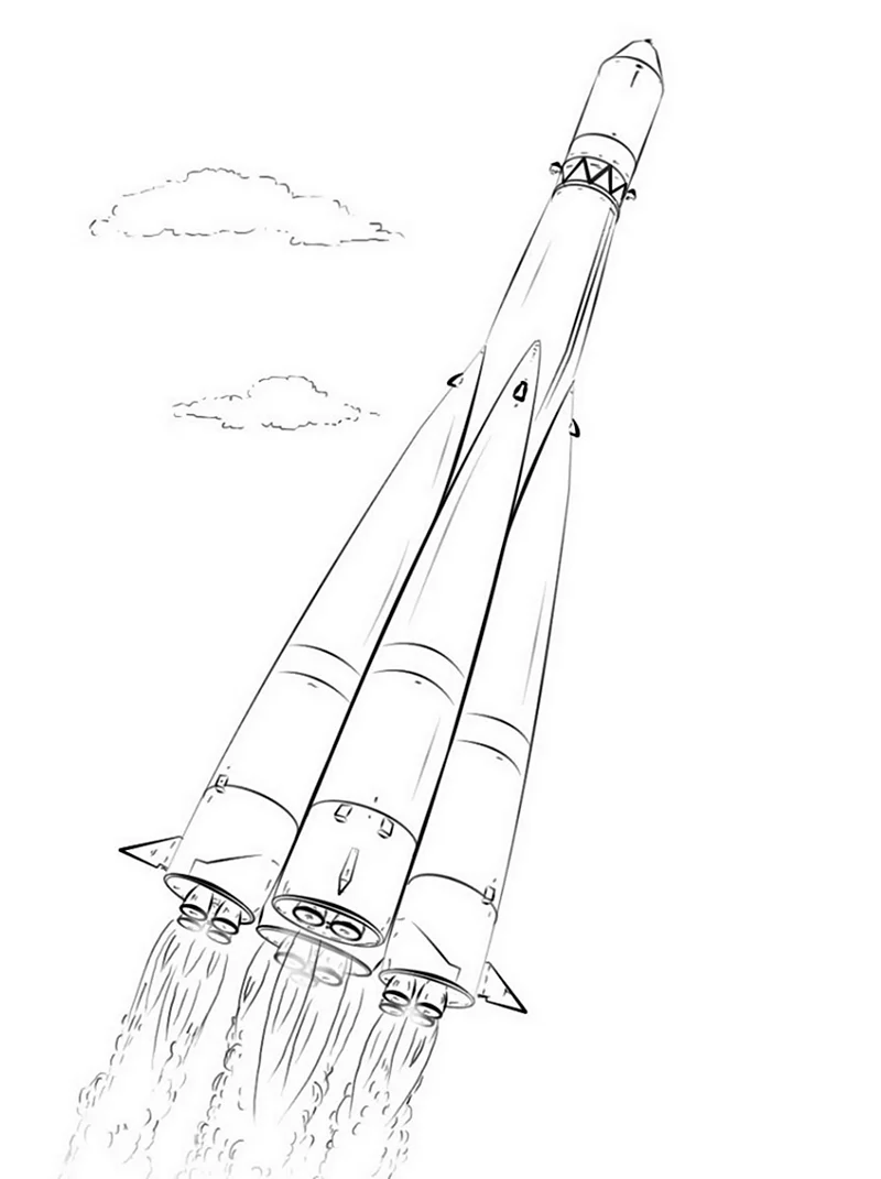 Ракета Юрия Гагарина Восток-1 рисунок