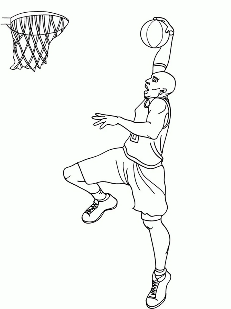 Раскраска баскетболисты Коби Брайант