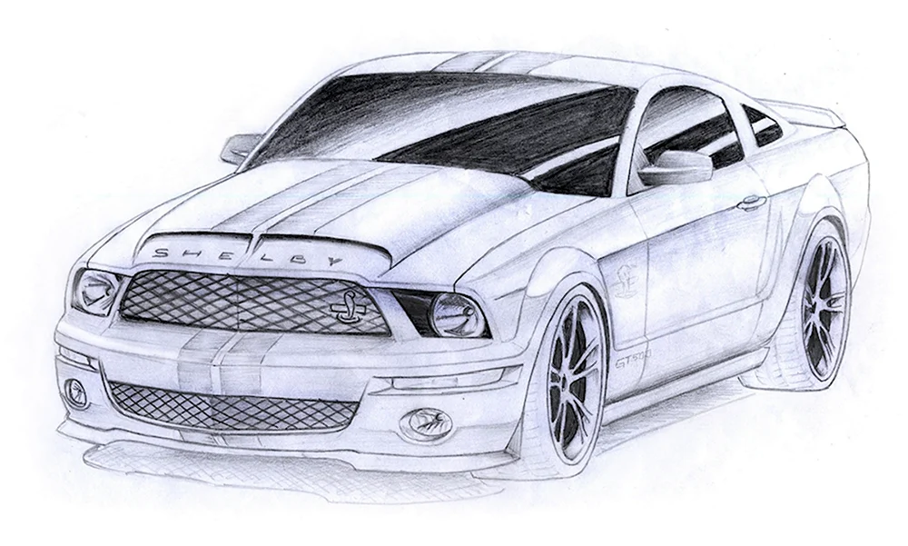 Раскраска Ford Mustang Shelby gt 500