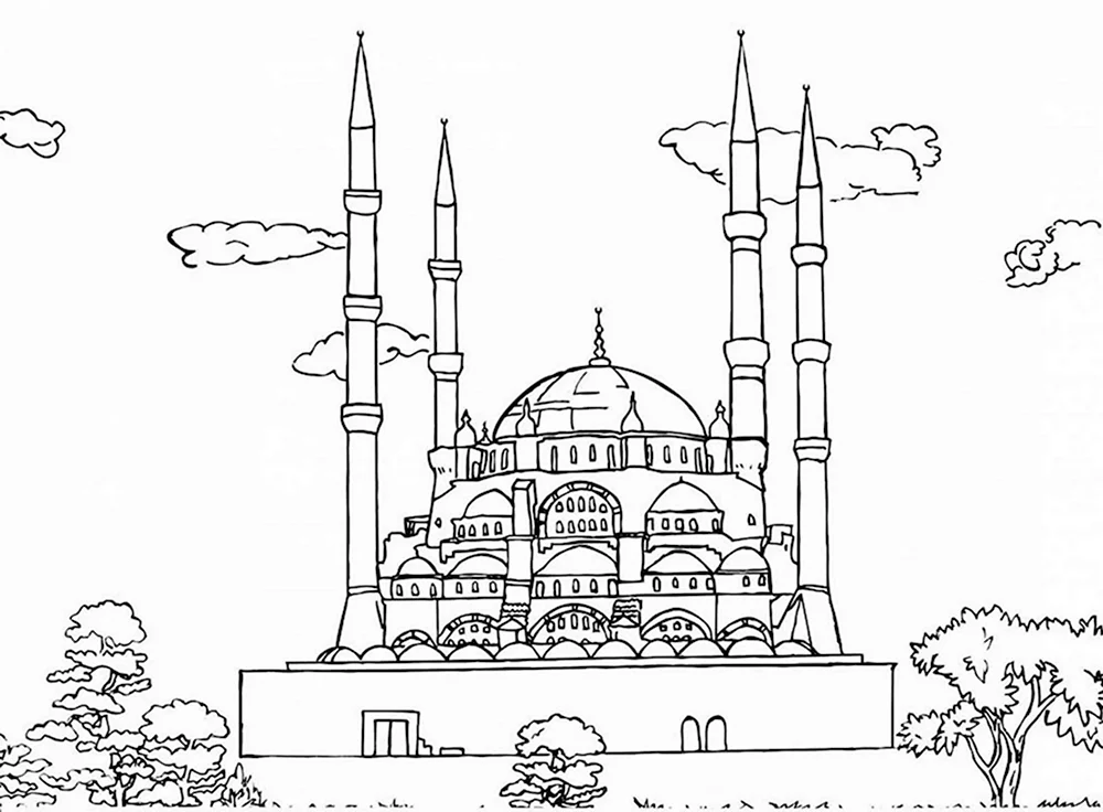 Раскраска мечеть сердце Чечни