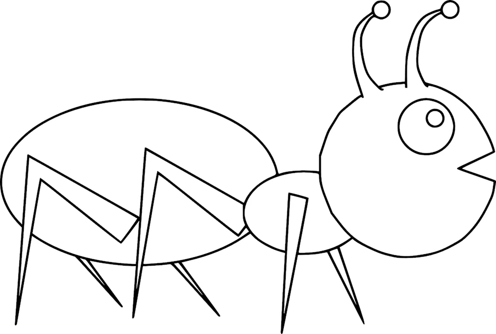 Раскраска муравей для детей 3-4 лет