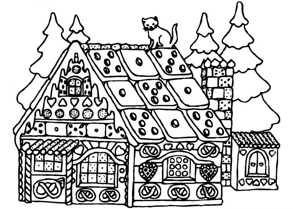Раскраска Пряничный домик