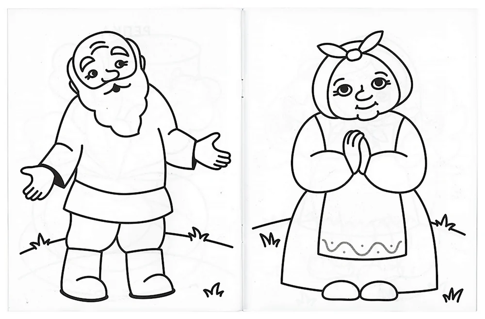 Раскраска сказки Курочка Ряба для детей 2-3 лет