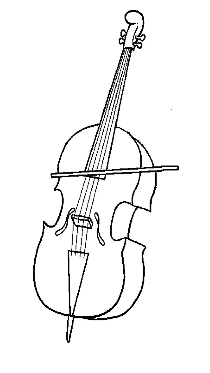 Раскраска виолончель музыкальный инструмент