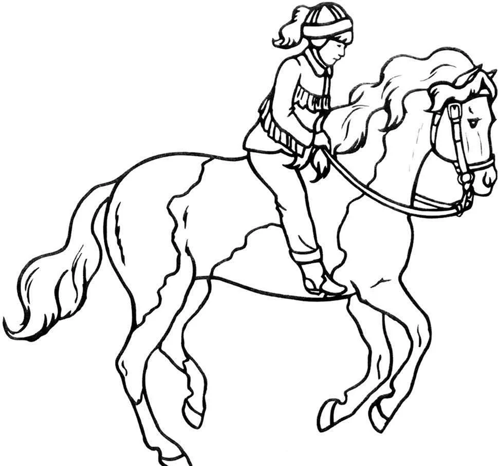 Раскраска всадник на лошади