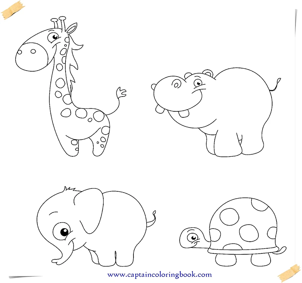 Раскраски для детей Жираф слон