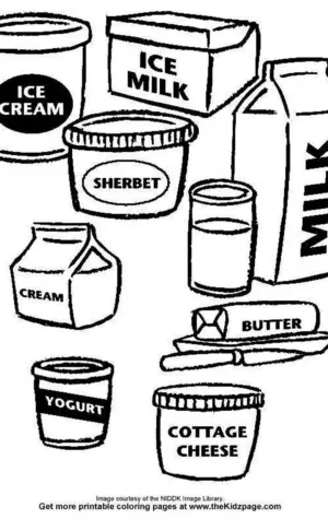 Раскраски молоко и молочные продукты