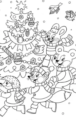 Раскраски новогодние для детей