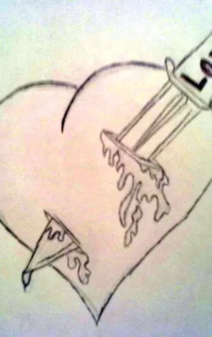 Разбитое сердце рисунок карандашом для срисовки