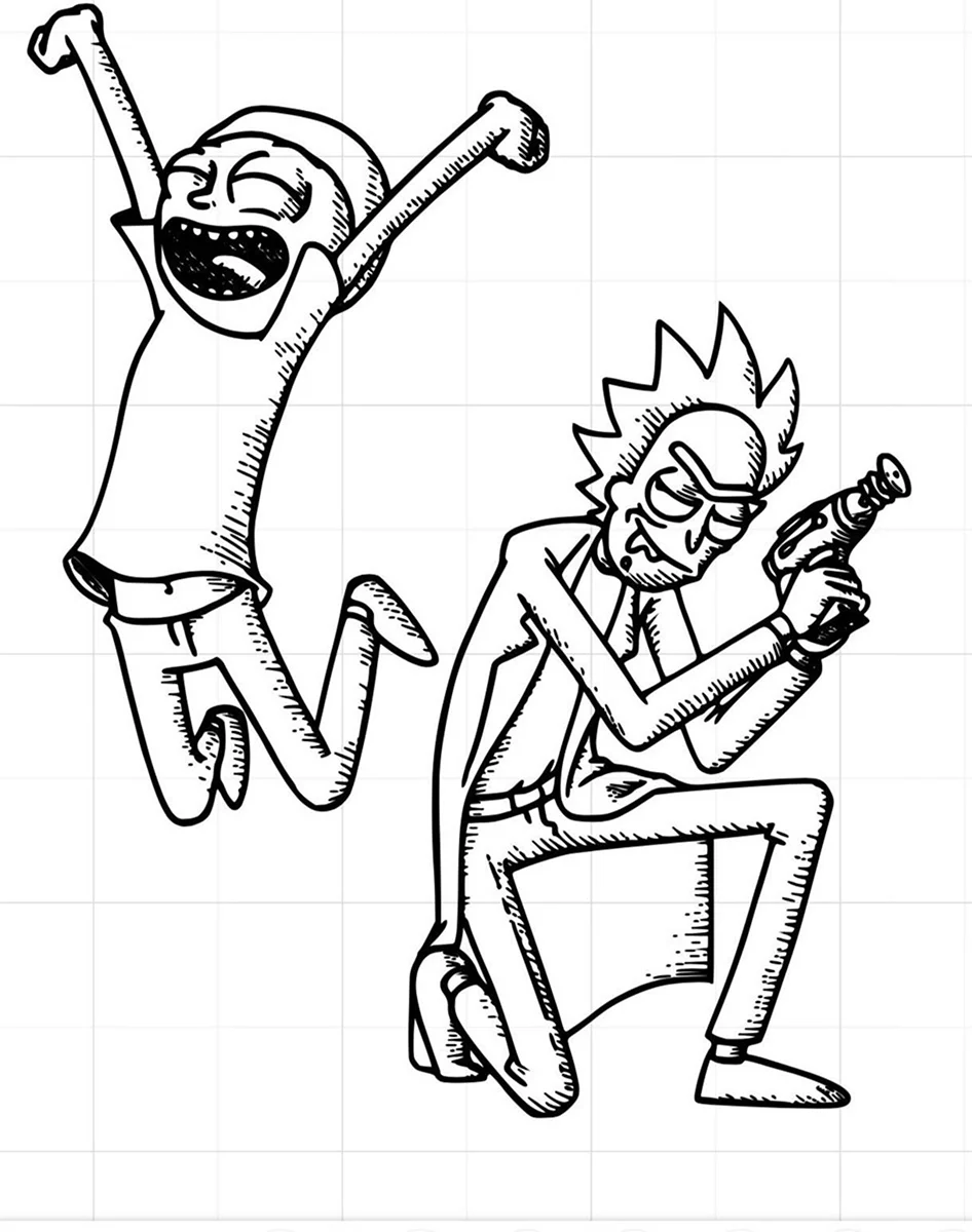 Rick and Morty карандашом
