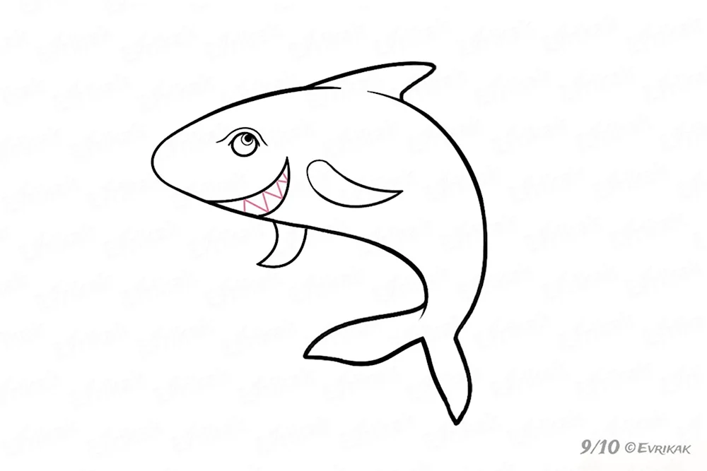 Рисование акулы для малышей