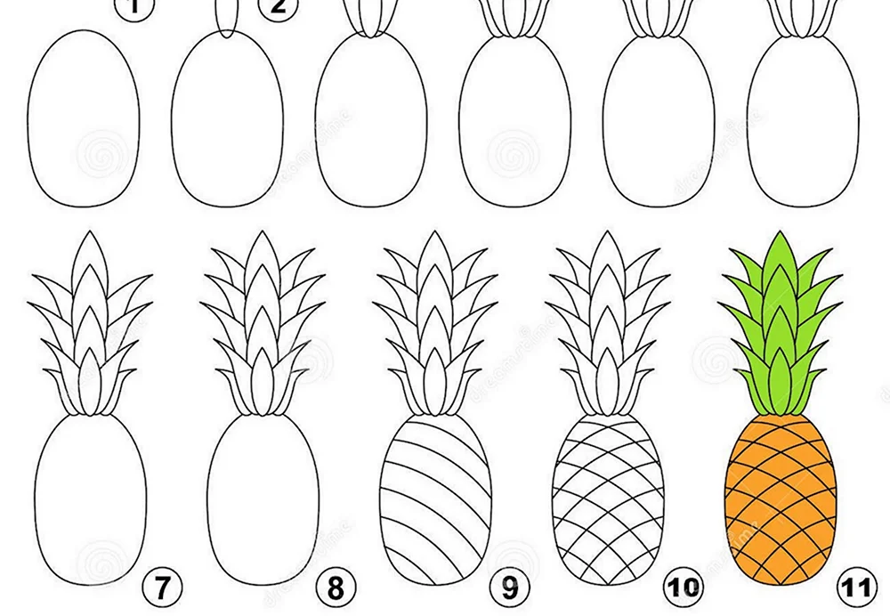 Рисование ананаса с малышами