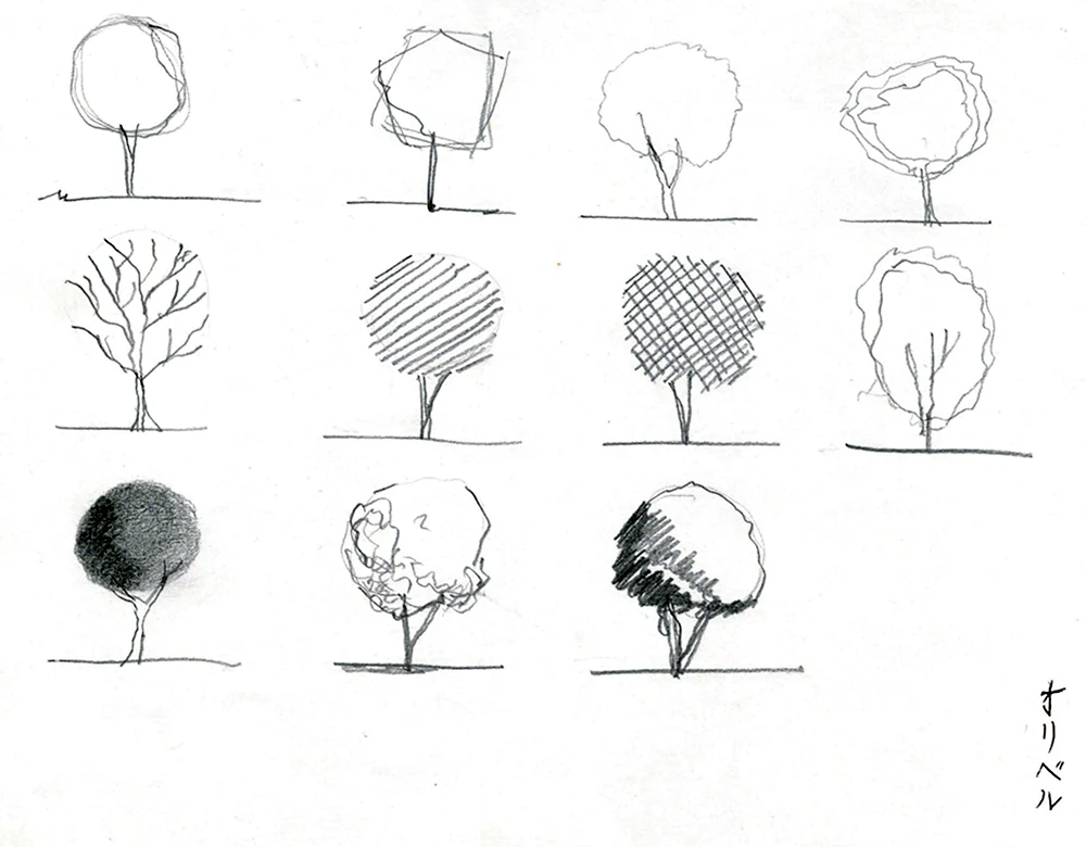 Рисование деревьев в скетчинге