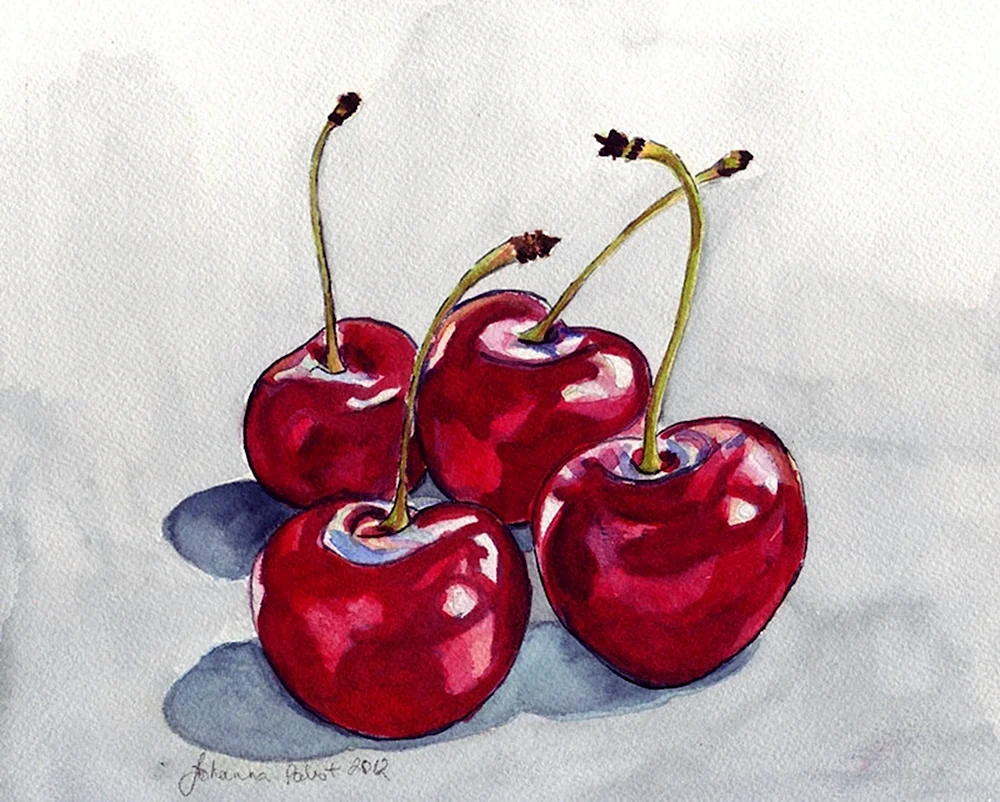 Рисование фруктов акварелью