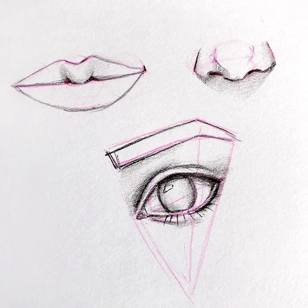 Рисование глаз носа губ