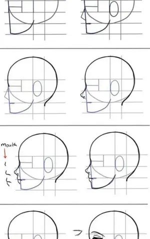 Рисование головы с боку