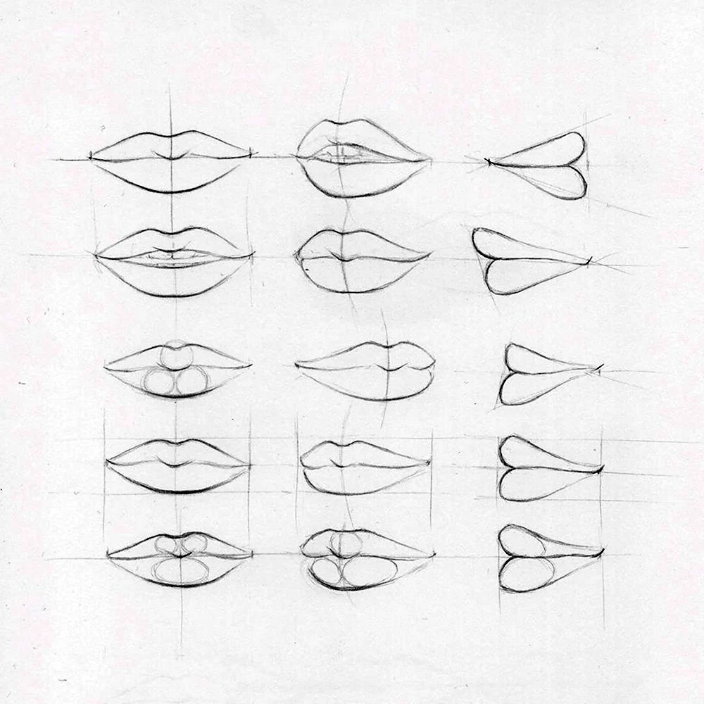 Рисование губ карандашом